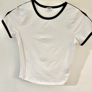White and Black Trim Cotton On Women's Top